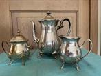 Koffiekan, melkkan en suikerpot, EPNS, verzilverd, Antiek en Kunst, Ophalen of Verzenden