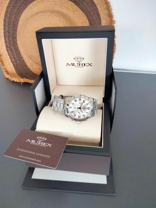 NIEUWE MUREX SWISS chronograaf, Handtassen en Accessoires, Horloges | Dames, Nieuw, Polshorloge, Overige merken, Staal, Staal
