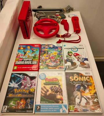 Wii "Red Anniversary" met 7 Games (Mario Party, Pokémon ...)