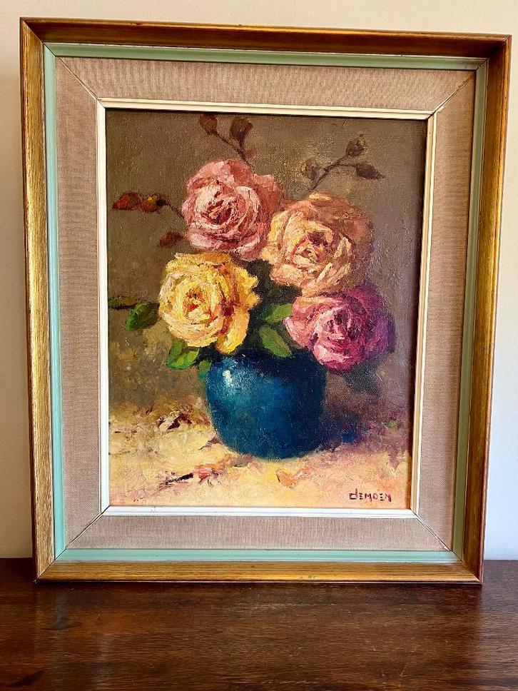 Peinture « Fleurs » Albert Demoen (1916- 1992), Antiquités & Art, Art | Peinture | Classique, Enlèvement