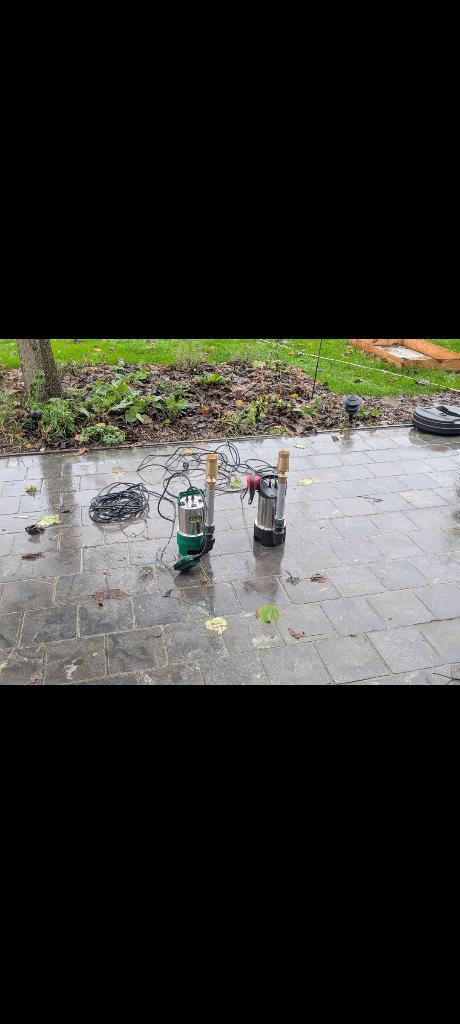 2 Dompelpompen 450w powerplus & garden feelings, Jardin & Terrasse, Pompes à eau, Comme neuf, Enlèvement