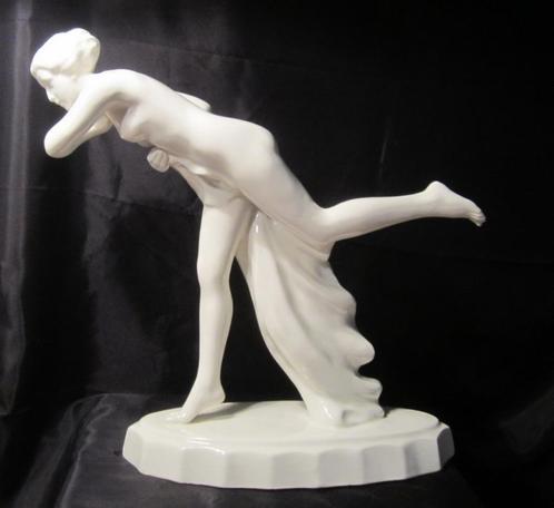 Antieke art deco dame, naakt , ca 1920, aardewerk, Antiek en Kunst, Antiek | Porselein, Verzenden