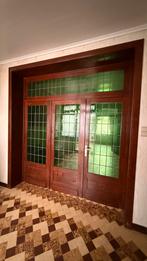 Driedubbele vintage binnendeur met loodglas, Doe-het-zelf en Bouw, Deuren en Vliegenramen, Ophalen, Gebruikt, Binnendeur, Glas