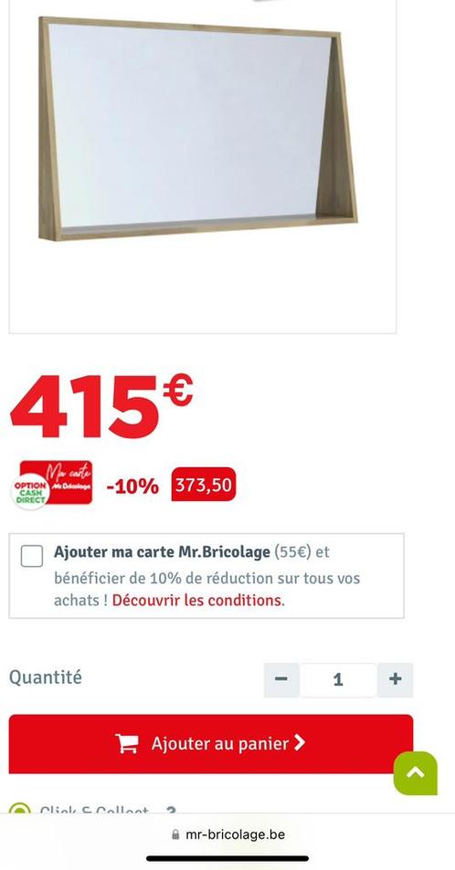 Miroir avec étagère Estrada 120 cm ALLIBERT -60%, Maison & Meubles, Accessoires pour la Maison | Miroirs, Comme neuf, Enlèvement