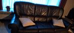 lederen bankstel, Huis en Inrichting, Zetels | Zetels, Ophalen, Gebruikt, Rechte bank, Leer