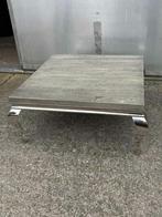 Design salontafel 120 x 120 cm en 45 cm hoog aluminium poten, Ophalen, Gebruikt, Design, Vierkant