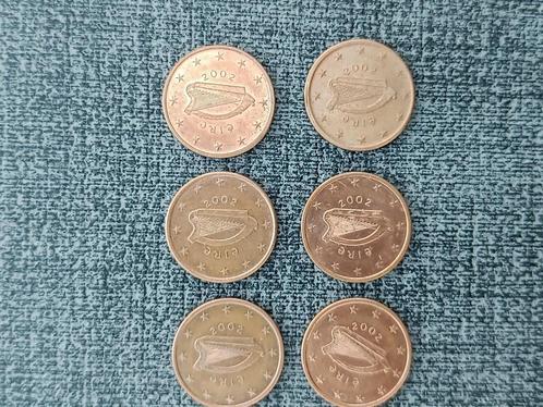 Ierland. 5 cent van 2002 ( 5 x ) + 2004 + 2007., Postzegels en Munten, Munten | Europa | Euromunten, Losse munt, 5 cent, Ierland