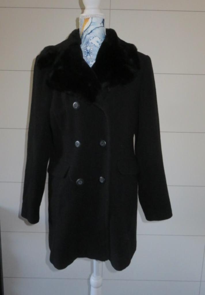 Zwarte dames jas - stof - Clockhouse - Maat 40 - wol, Kleding | Dames, Jassen | Winter, Zo goed als nieuw, Maat 38/40 (M), Zwart