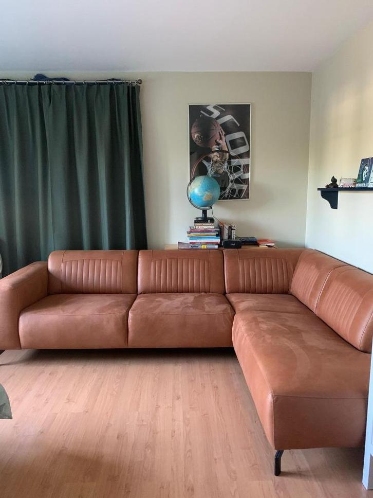 Hoeksalon Otis rechts - kastanjebruin - microleer, Huis en Inrichting, Zetels | Complete zithoeken, Zo goed als nieuw, Kunststof