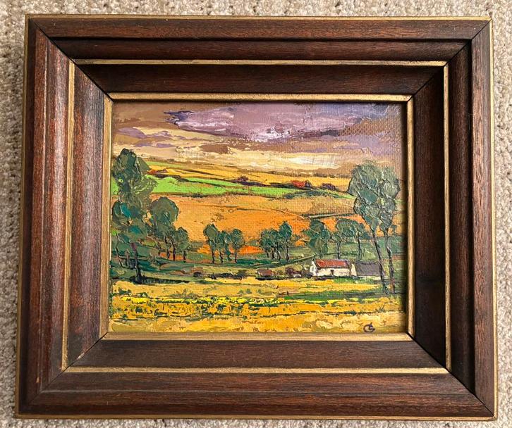 Impressionistisch landschap met moderne kleuren, Antiek en Kunst, Kunst | Schilderijen | Klassiek, Ophalen of Verzenden