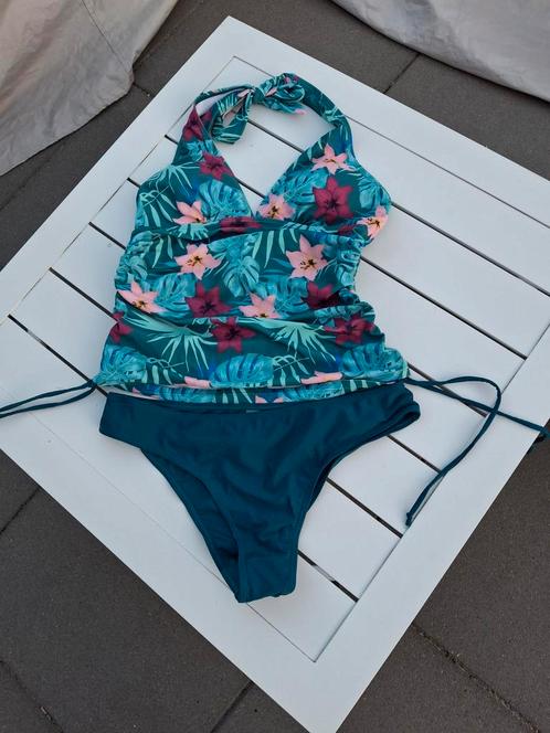Dames tankini gebloemd, Kleding | Dames, Badmode en Zwemkleding, Zo goed als nieuw, Groen, Ophalen