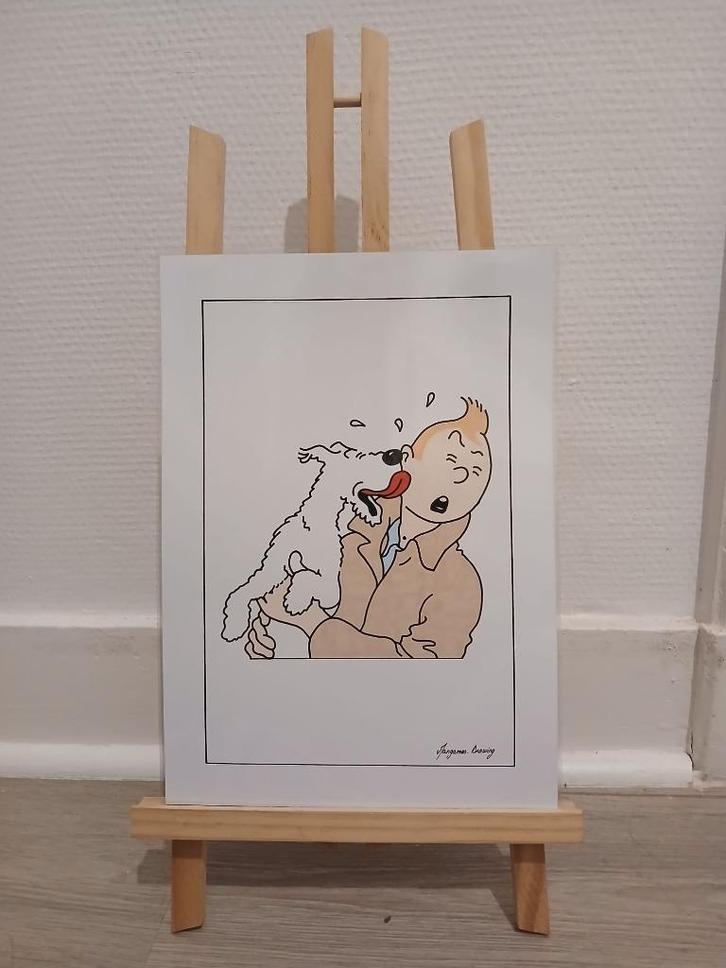Poster van Kuifje, Antiek en Kunst, Kunst | Tekeningen en Fotografie, Ophalen of Verzenden