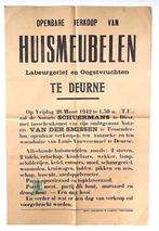 Affiche Openb. verkoop 1942, Utilisé, Enlèvement ou Envoi, Rectangulaire vertical