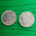 10 gulden hugo de groot 1995 en 10 euro beatrix 2005, Ophalen of Verzenden, 10 gulden, Zilver