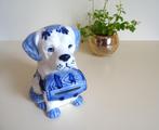 Delfts Blauw zeldzame spaarpot: hondje, sint-bernard, Verzamelen, Spaarpotten, Ophalen of Verzenden, Gebruikt, Steen, Aardewerk of Keramiek