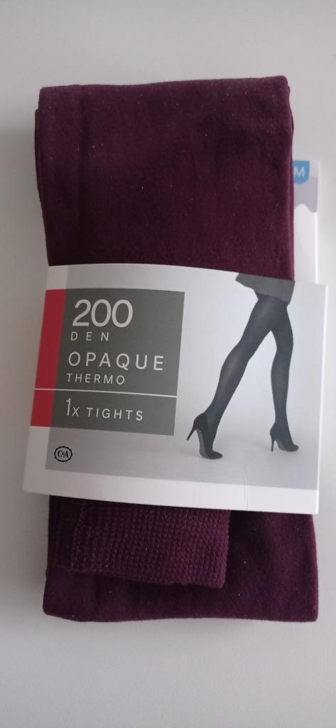 NIEUWE thermo panty opaque 200 den / burgundy / maat M, Kleding | Dames, Leggings, Maillots en Panty's, Nieuw, Panty, Maat 40/42 (M)