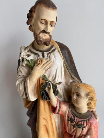 Ancienne statue sainte de Jésus et de Saint Joseph