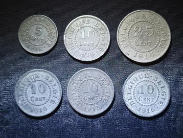 Lotje munten 5, 10 & 25 ct 1915-1916 - Albert I beschikbaar voor biedingen