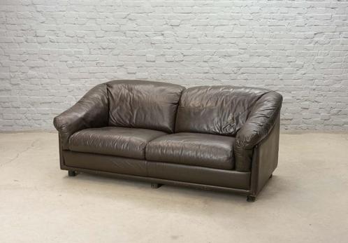 Vintage design Leolux leren tweezits Sofa, 1970s, Huis en Inrichting, Zetels | Zetels en Chaises Longues, Gebruikt, Tweepersoons