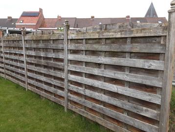 Omheining, 6x 1m80x1m80, 7 houten palen