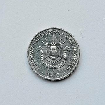 Burundi 1 franc 1980     (793) beschikbaar voor biedingen