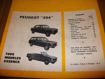 revue technique peugeot 204 essence de 1965-1970