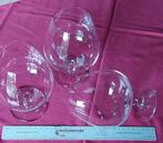 COGNAC-glazen Groot Model  3 Stuks 17  x 10 CM -Kristal, Verzamelen, Glas en Drinkglazen, Overige typen, Gebruikt, Verzenden