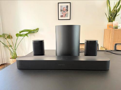 Sonos 5.1 surround set: one + sub mini + Beam, Audio, Tv en Foto, Soundbars, Zo goed als nieuw, Ophalen