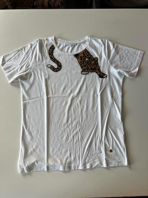 Xandres t-shirt met tijger/avec tigre - Small, Kleding | Dames, T-shirts, Zo goed als nieuw, Maat 36 (S), Wit, Korte mouw, Ophalen of Verzenden