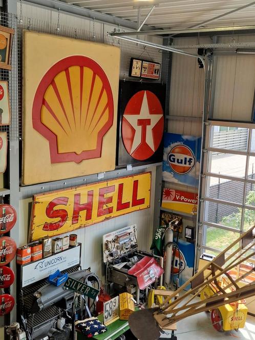 Shell texaco mobil gulf chevron lichtbakken, Verzamelen, Merken en Reclamevoorwerpen, Gebruikt, Lichtbak of (neon) lamp, Ophalen