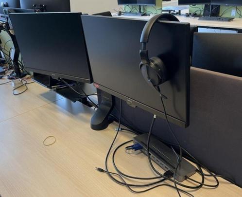 Kit 2 écrans + bras de support + Docking Station + câbles, Computers en Software, Monitoren, Zo goed als nieuw, 151 t/m 200 Hz