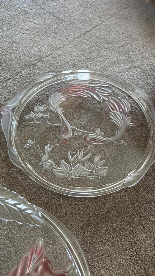 Prachtige glazen serveerschaal + taartschaal – samen €45, Antiek en Kunst, Antiek | Glaswerk en Kristal, Ophalen