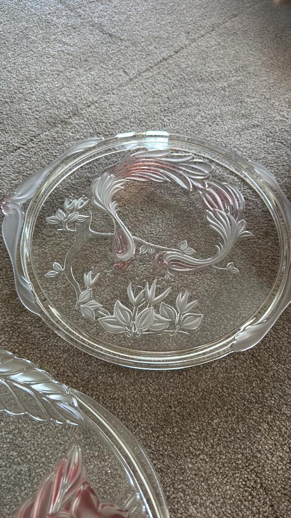 Prachtige glazen serveerschaal + taartschaal – samen €45, Antiek en Kunst, Antiek | Glaswerk en Kristal, Ophalen