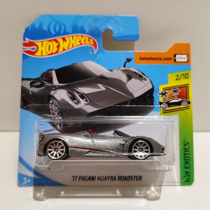 Hot Wheels '17 Pagani Huayra Roadster Grijs Metallic (2018), Hobby en Vrije tijd, Modelauto's | Overige schalen, Ophalen of Verzenden