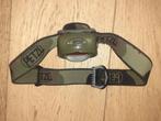 Defensie Petzl LED Hoofdlamp met roodfilter Camouflage Tacti, Caravans en Kamperen, Zaklampen, Batterij, Gebruikt