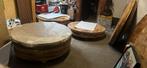 Uitverkoop ronde eettafels mangohout diameter 150, Ophalen, Overige materialen, Rond, Zo goed als nieuw