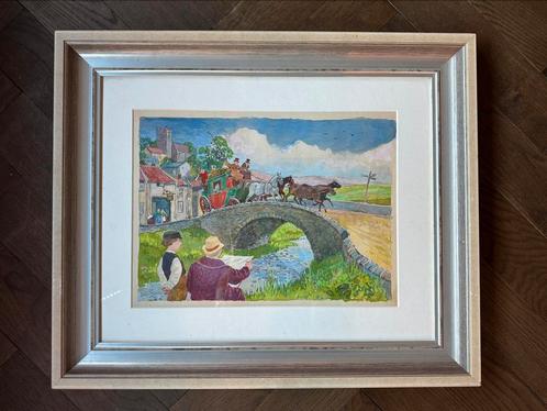 Prachtige aquarel schets van Anton Pieck!, Antiek en Kunst, Kunst | Tekeningen en Fotografie, Ophalen of Verzenden