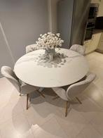 JOLI Fizz Big eettafel diam 150 cm keramiek Calacatta wit, Huis en Inrichting, 100 tot 150 cm, Rond, Nieuw, Ophalen of Verzenden