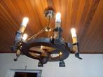 Kroonluchter smeedijzer, Huis en Inrichting, Lampen | Kroonluchters, Ophalen, Gebruikt, Metaal, Klassiek Vlaams