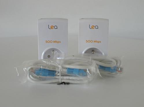 2 adaptateurs CPL Lea NetSocket 500 Nano FR, Informatique & Logiciels, Adaptateurs powerline, Utilisé, Enlèvement ou Envoi