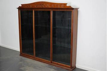 Fry’s Chocolates Mahonie Winkelvitrine, Eind 19e Eeuw beschikbaar voor biedingen