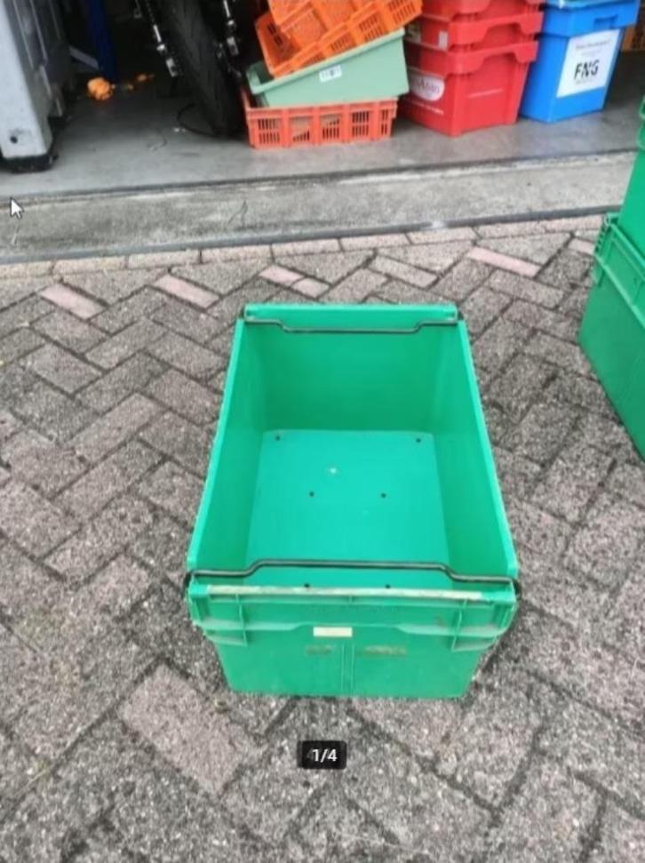 50 x stapelbare kratten 31cm hoog, 40cm breed, 59,5cm lengte, Doe-het-zelf en Bouw, Kratten en Dozen, Gebruikt, Ophalen