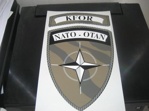 Sticker KFOR missies, Verzamelen, Militaria | Algemeen, Landmacht, Embleem of Badge, Ophalen of Verzenden