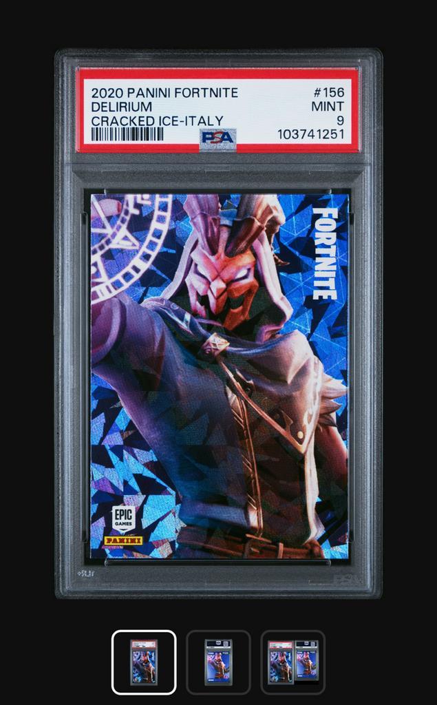 2020 Panini Fortnite Delirium cracked ice-Italy PSA 9 POP 1!, Hobby en Vrije tijd, Verzamelkaartspellen | Pokémon, Nieuw, Verzenden