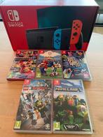 Nintendo switch, incl 5 games, Games en Spelcomputers, Online, 2 spelers, Zo goed als nieuw, Vanaf 7 jaar