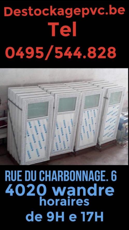 Porte en pvc blanc poignée compris, Doe-het-zelf en Bouw, Raamkozijnen en Schuifdeuren, Nieuw, Raamkozijn, Inclusief glas, Ophalen