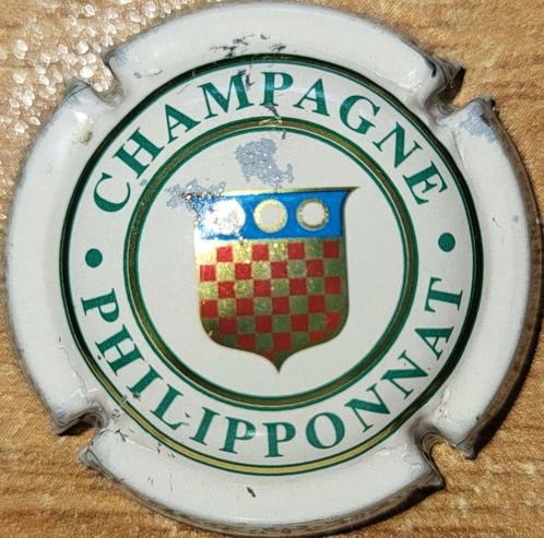 Champagnecapsule PHILIPPONNAT wit & groen nr 32a, Verzamelen, Wijnen, Gebruikt, Champagne, Frankrijk, Ophalen of Verzenden