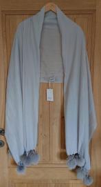 Designer HAYLEY MENZIES wol zijde cashmere sjaal met pompons, Hayley Menzies, Ophalen of Verzenden, Nieuw, Sjaal
