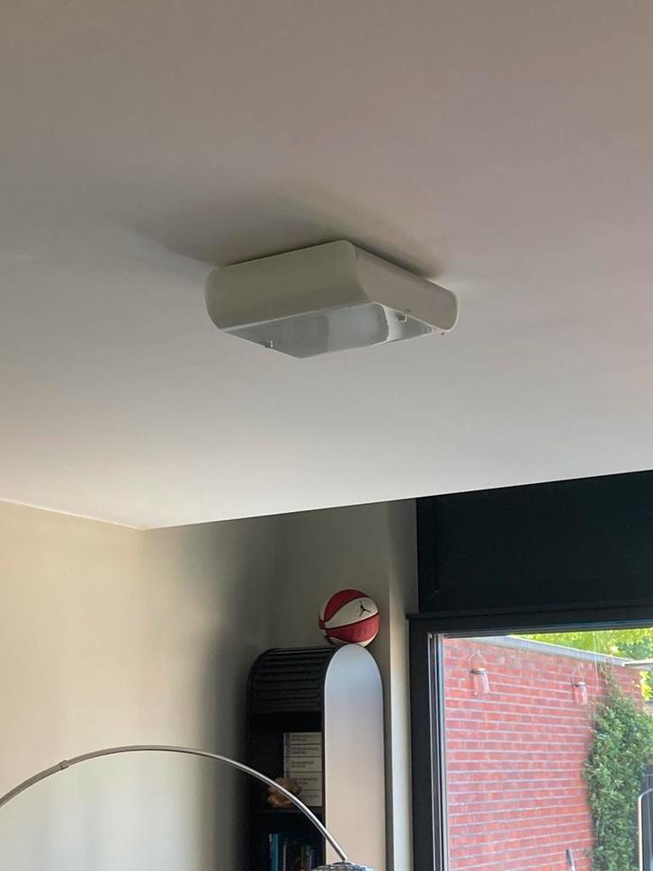 Philips Ecomoods Aluminium plafondlamp, Huis en Inrichting, Lampen | Plafondlampen, Zo goed als nieuw, Glas, Metaal