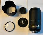 Nikon AF-S 70-300 mm F/4.5-5.6G ED VR +filtrUV + pare-soleil, Enlèvement ou Envoi, Comme neuf, Téléobjectif, Zoom